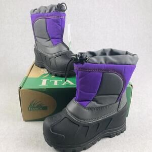 Girls Waterproof Insulated Fleece Snow Boots Youth 12 Winter Rubber Duck Toe